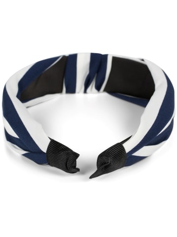 styleBREAKER Haarreif in Dunkelblau-Weiß