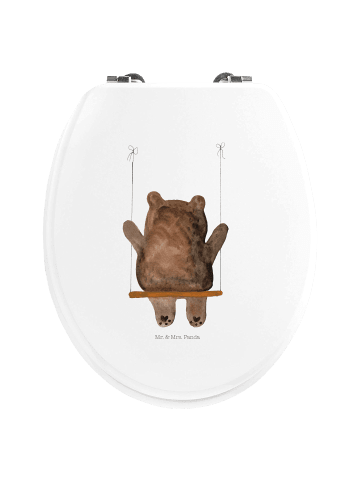 Mr. & Mrs. Panda WC Deckel Bär Schaukel ohne Spruch in Weiß