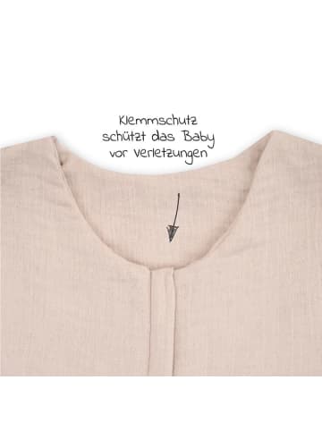 Julius Zöllner Sommerschlafsack mit Füßen / Jumper Musselin in beige