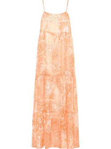 IZIA Damen Maxikleid in Orange Weiss