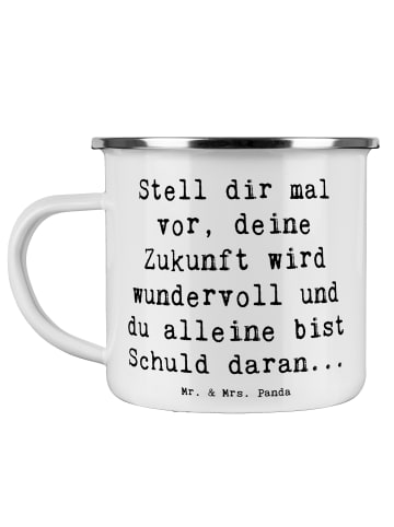 Mr. & Mrs. Panda Kaffeebecher Spruch Mutig zu sich selbst stehen... in Weiß