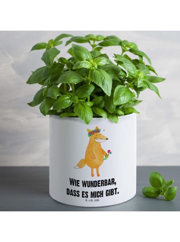 Mr. & Mrs. Panda Pflanzkübel Fuchs Blumen mit Spruch in Weiß