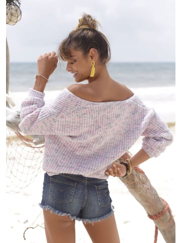 Buffalo V-Ausschnitt-Pullover in rosa-blau