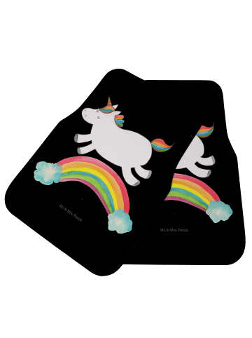 Mr. & Mrs. Panda Fahrer Autofußmatte Einhorn Regenbogen ohne Spruch in Schwarz