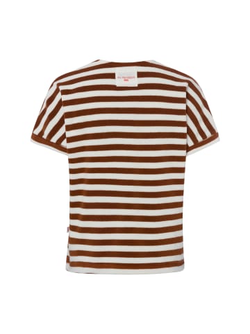 Marie Lund Frottee-Shirt in braun weiß - 0001