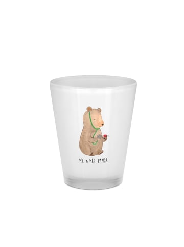 Mr. & Mrs. Panda Schnapsglas Bär Arzt ohne Spruch in Transparent