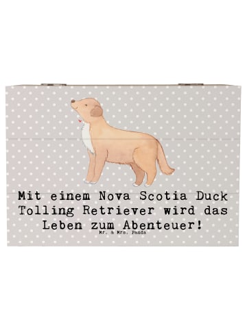 Mr. & Mrs. Panda Geschenkbox Nova Scotia Duck Abenteuer mit Spruch in Grau Pastell