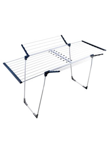 Wäscheständer in Weiß/ Blau - (B)98–161,5 x (H)96,5 x (T)95 cm