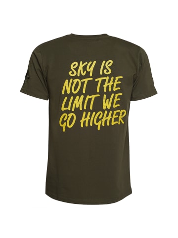 Roberto Geissini Plant Skull T-Shirt Khaki Unisex