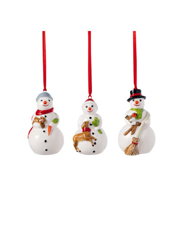 Villeroy & Boch Ornamente Schneemänner 3tlg. Nostalgic Ornaments in bunt