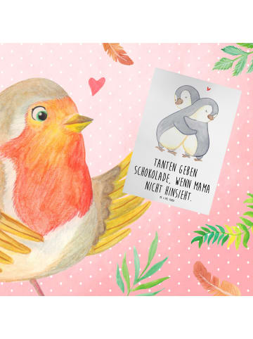 Mr. & Mrs. Panda Grußkarte Tante Schokolade mit Spruch in Weiß