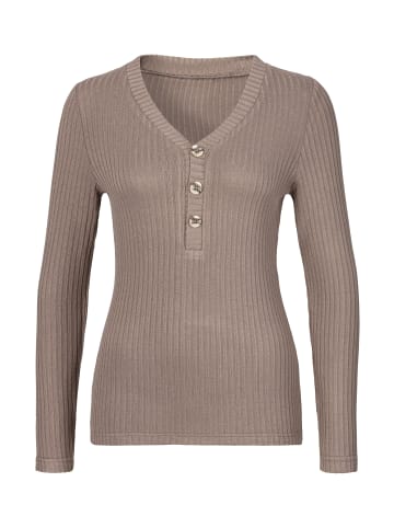 LASCANA Langarmshirt in taupe