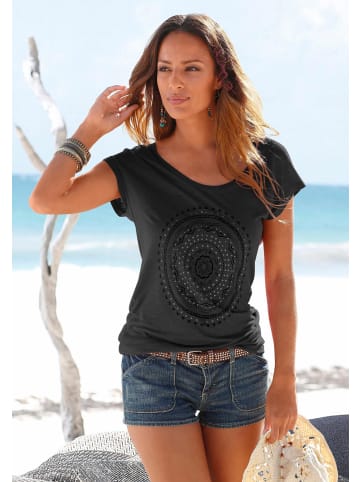 LASCANA Strandshirt in schwarz