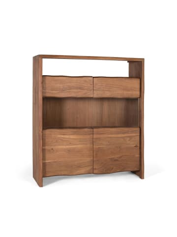 Giner y Colomer Sideboard aus massivem Akazienholz, natürlichem Design und Glas in Brown