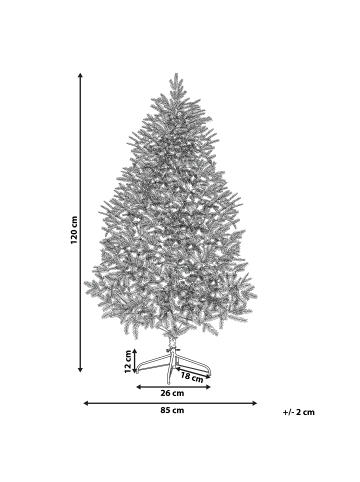 Beliani 2-tlg Weihnachtsbaum HUXLEY in Grün