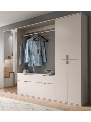 Inn.Furn Garderobe Set in kaschmir 243 cm, Garderoben- und Schuhschrank mit Spiegel