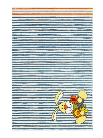 Sigikid Teppich "Semmel Bunny" in Beige/Blau/Orange/Grün
