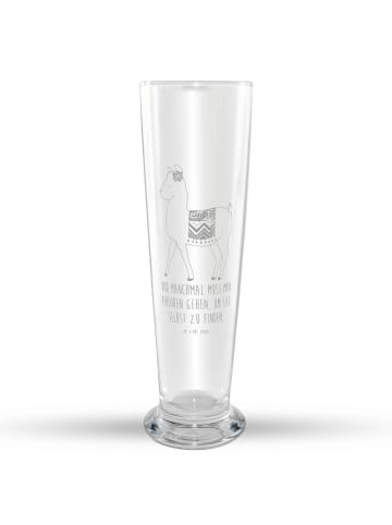 Mr. & Mrs. Panda Weizenbier Glas Alpaka Stolz mit Spruch in Transparent