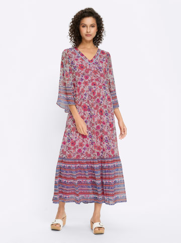 Heine Druckkleid in ecru-fuchsia-bedruckt