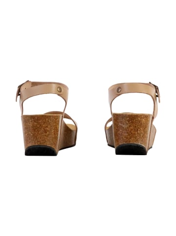 Plakton „So Kiss“ Sandalen aus Leder mit Keilabsatz Grün