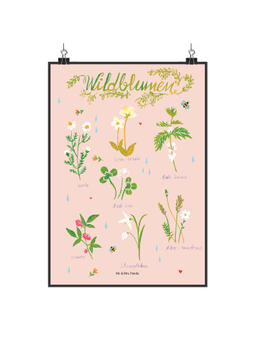 Mr. & Mrs. Panda Bild Wildblumen mit Spruch in Bunt