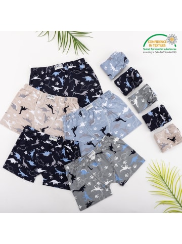 LOREZA 10er Set Boxershorts - Dinosaurier- Bunt