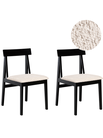 Beliani 2er-Set Esszimmerstuhl ISLE in Beige/Schwarz