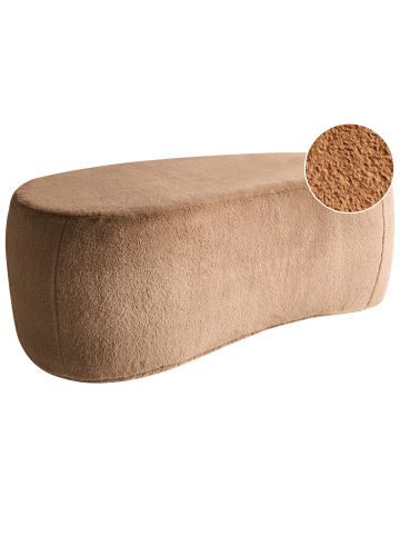 Beliani Pouf BAYARD in Braun - (W) 115 x (H) 43 x (L) 56 cm