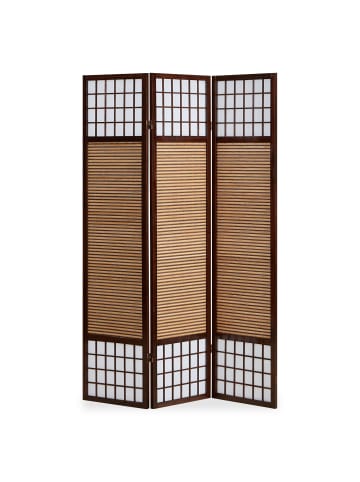 Homestyle4u 3-tlg. Paravent in Braun 132x175