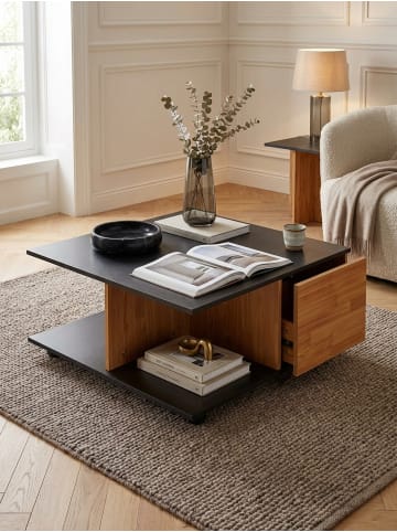 KADIMA DESIGN Design Couchtisch 70x70 Anthrazit/Sandeiche, Wohnzimmertisch in Braun-Schwarz