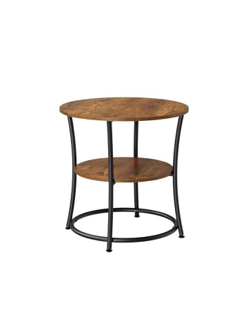 Beistelltisch in Dunkelbraun/ Schwarz - (H)55 x Ø 55 cm