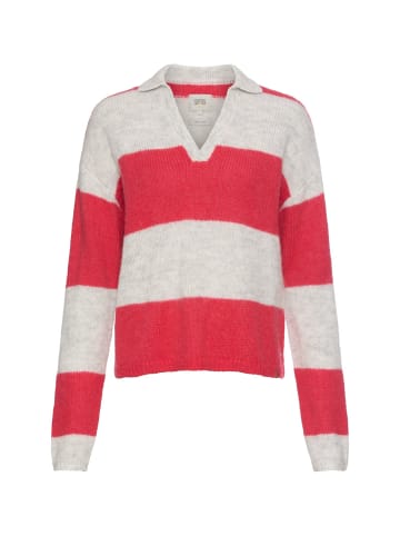 Camel Active Strickpullover mit Hemdkragen in Rot