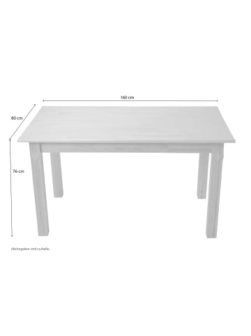 möbel-direkt Massivholz-Esstisch 160x80 cm "Bosse" in braun