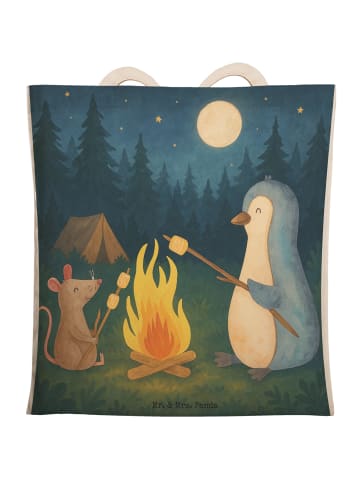 Mr. & Mrs. Panda Einkaufstasche Pinguin Lagerfeuer Design ohne S... in Weiß
