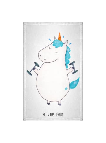 Mr. & Mrs. Panda handtuch gäste wc Einhorn Fitness ohne Spruch in Weiß