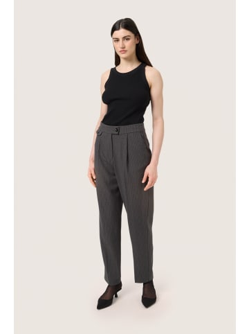 Soaked in Luxury Pants Suiting SLBirka in Black with Grey stripe