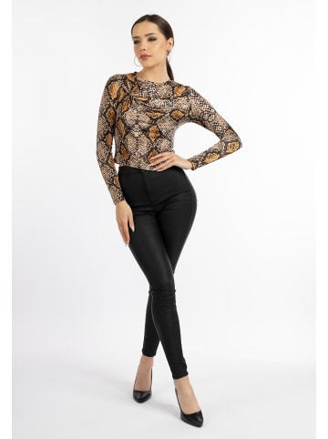 faina Damen Bluse in Schlange Kamel