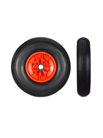 relaxdays 2x Schubkarrenrad "4.00-6" in Schwarz/ Rot