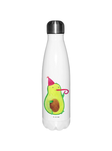 Mr. & Mrs. Panda Wasserflasche Avocado Feier ohne Spruch in Weiß