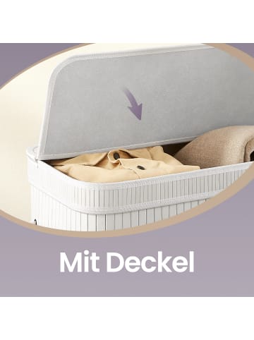 SONGMICS Wäschekorb Ronex in Weiß - (B)55.5 x (H)61 x (T)34.5 cm