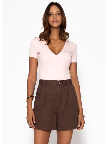 SASSYCLASSY Weite High Waist Jeans Shorts in Braun