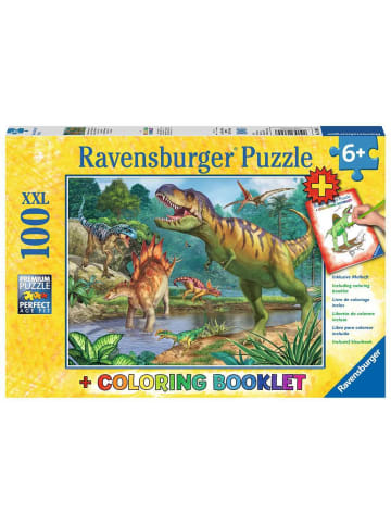 Ravensburger Puzzle 100 Teile Kinderpuzzle 100 XXL Teile - Welt der Dinosaurier Ab 6 Jahre in bunt
