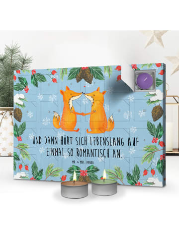Mr. & Mrs. Panda Adventskalender Füchse Liebe mit Spruch in Eisblau