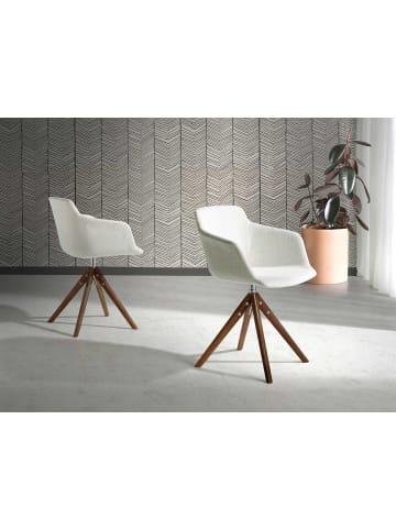 Angel Cerdá Drehstuhl 4059 in Walnuss/Beige – (B)58 x (H)81 x (T)54 cm