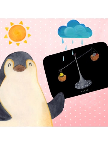 Mr. & Mrs. Panda Badezimmerteppich Sternzeichen Waage ohne Spruch in Schwarz