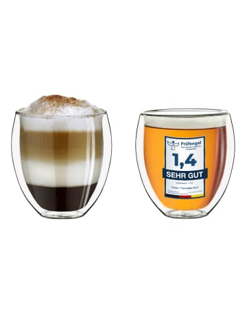 Creano 2er Set Thermoglas dg-b "Kaffeeglas/Teeglas" - 250ml Glas