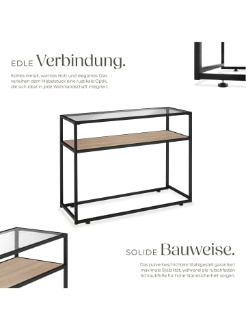 tectake Flurtisch, 100 x 41 x 80,5 cm, Industrial Style, Holz und Stahl