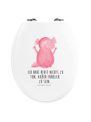 Mr. & Mrs. Panda WC Brille Axolotl Hurra mit Spruch in Weiß