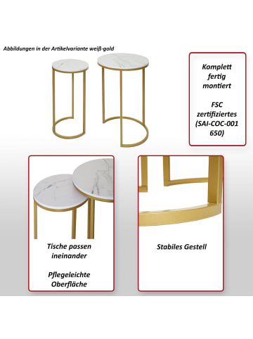 MCW 2er-Set Beistelltisch K46, Schwarz-schwarz