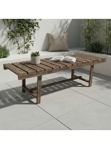 relaxdays Gartenbank in Dunkelbraun- (B)110 x (H)35 x (T)38 cm